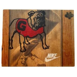 University Of Georgia Bulldogs Nike Wooden Plaque UGA Mascot College Vault Decor